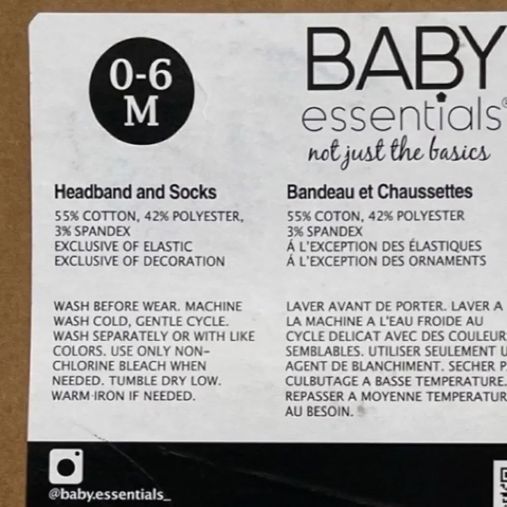 Baby Essentials Infant Girls Halloween Headwrap and Socks Set 0-6 Months NWT